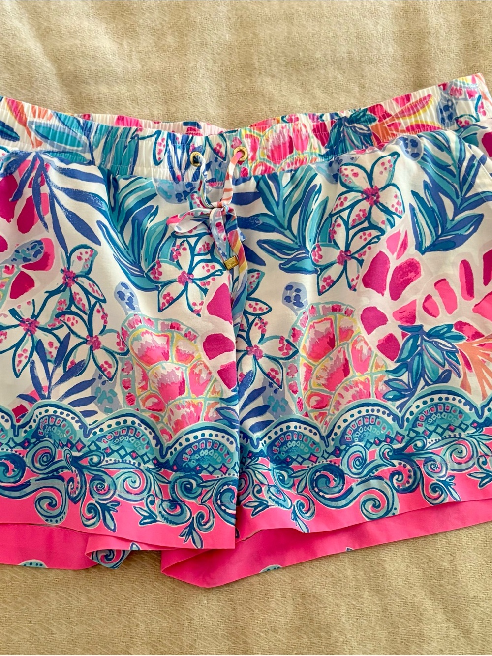 Lilly Pulitzer Pink, Blue and White Floral Print Women’s Shorts